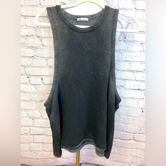 NWT- Zara washed effect knit tank top-M - Picture 2 of 4